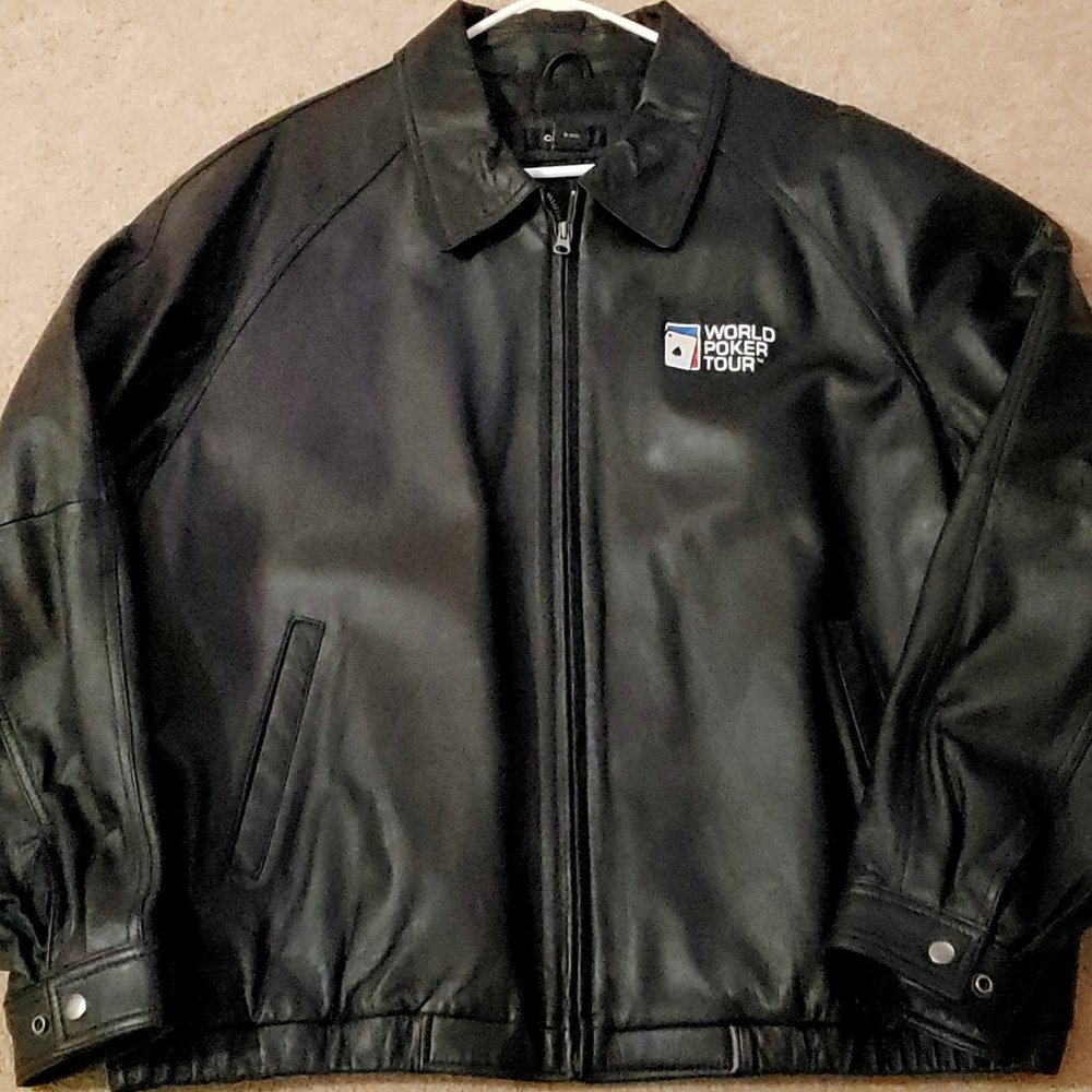 XXL Colebrook WPT Black Leather Jacket - World Poker Tour (Discounted Shipping!)
